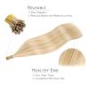WENNALIFE I Tip Hair Extensions Human Hair, 50g 50s 18 Inch Dark Brown Remy Itip Human Hair Extensions Invisible Itips Straight I Tips Fusion Extensions Real Human Hair(I-#18A/613A Dirty Blonde Highlighted Bleach Blonde)
