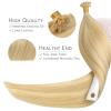 WENNALIFE I Tip Hair Extensions Human Hair, 50g 50s 18 Inch Platinum Blonde Remy Itip Human Hair Extensions Invisible Itips Straight I Tips Fusion Extensions Real Human Hair(U-#16/22 Light Blonde Highlighted Golden Blonde)