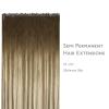 WENNALIFE I Tip Hair Extensions Human Hair, 50g 50s 18 Inch Platinum Blonde Remy Itip Human Hair Extensions Invisible Itips Straight I Tips Fusion Extensions Real Human Hair(U-#3/8/613 Ombre Walnut Brown to Ash Brown and Bleach Blonde)
