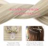 WENNALIFE I Tip Hair Extensions Human Hair, 50g 50s 18 Inch Platinum Blonde Remy Itip Human Hair Extensions Invisible Itips Straight I Tips Fusion Extensions Real Human Hair(M-#17A/60A Ash Blonde Highlighted Platinum Blonde)