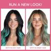 WENNALIFE I Tip Hair Extensions Human Hair, 50g 50s 18 Inch Platinum Blonde Remy Itip Human Hair Extensions Invisible Itips Straight I Tips Fusion Extensions Real Human Hair(I-#Teal Green)