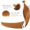 WENNALIFE I Tip Hair Extensions Human Hair, 50g 50s 18 Inch Platinum Blonde Remy Itip Human Hair Extensions Invisible Itips Straight I Tips Fusion Extensions Real Human Hair(U-#30 Auburn Ginger)