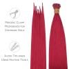 WENNALIFE I Tip Hair Extensions Human Hair, 50g 50s 18 Inch Platinum Blonde Remy Itip Human Hair Extensions Invisible Itips Straight I Tips Fusion Extensions Real Human Hair(I-#Red)