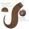 WENNALIFE I Tip Hair Extensions Human Hair, 50g 50s 18 Inch Platinum Blonde Remy Itip Human Hair Extensions Invisible Itips Straight I Tips Fusion Extensions Real Human Hair(M-#5R Light Auburn Brown)