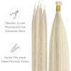 WENNALIFE I Tip Hair Extensions Human Hair, 50g 50s 18 Inch Platinum Blonde Remy Itip Human Hair Extensions Invisible Itips Straight I Tips Fusion Extensions Real Human Hair(I-#17A/60A Ash Blonde Highlighted Platinum Blonde)