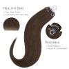 WENNALIFE I Tip Hair Extensions Human Hair, 50g 50s 18 Inch Platinum Blonde Remy Itip Human Hair Extensions Invisible Itips Straight I Tips Fusion Extensions Real Human Hair(M-#4 Chocolate Brown)