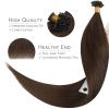 WENNALIFE I Tip Hair Extensions Human Hair, 50g 50s 18 Inch Platinum Blonde Remy Itip Human Hair Extensions Invisible Itips Straight I Tips Fusion Extensions Real Human Hair(U-#4 Chocolate Brown)