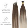 WENNALIFE I Tip Hair Extensions Human Hair, 50g 50s 18 Inch Platinum Blonde Remy Itip Human Hair Extensions Invisible Itips Straight I Tips Fusion Extensions Real Human Hair(I-#9/60 Ombre Sandy Brown to Platinum Blonde)
