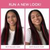 WENNALIFE Red Clip in Hair Extensions Real Human Hair 35g 6pcs 16 Inch Colored Hair Extensions for Kids Women Colorful Hair Pieces Pop-up Style Straight Extensiones De Cabello Humano Con Clip