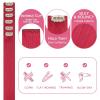 WENNALIFE Red Clip in Hair Extensions Real Human Hair 35g 6pcs 16 Inch Colored Hair Extensions for Kids Women Colorful Hair Pieces Pop-up Style Straight Extensiones De Cabello Humano Con Clip