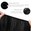 WENNALIFE Sew in Hair Extensions Real Human Hair, 18 Inch 90g Jet Black Machine Weft Hair Extensions Remy Hair Hand Tied Weft