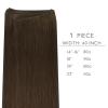 WENNALIFE Sew in Hair Extensions Real Human Hair, 18 Inch 90g Natural Black Machine Weft Remy Hair Hand Tied Weft Straight Extensiones De Cabello Hmano(#4 Chocolate Brown)