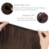 WENNALIFE Sew in Hair Extensions Real Human Hair, 18 Inch 90g Natural Black Machine Weft Remy Hair Hand Tied Weft Straight Extensiones De Cabello Hmano(#2A Light Dark Brown)