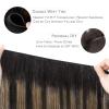 WENNALIFE Sew in Hair Extensions Real Human Hair, 18 Inch 90g Natural Black Machine Weft Remy Hair Hand Tied Weft Straight Extensiones De Cabello Hmano(#1B/6/1B Balayage Natural Black to Chestnut Brown)