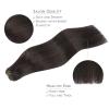 WENNALIFE Sew in Hair Extensions Real Human Hair, 18 Inch 90g Natural Black Machine Weft Remy Hair Hand Tied Weft Straight Extensiones De Cabello Hmano(#1B Natural Black)