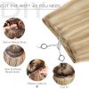 WENNALIFE Sew in Hair Extensions Real Human Hair, 18 Inch 90g Natural Black Machine Weft Remy Hair Hand Tied Weft Straight Extensiones De Cabello Hmano(#16/22 Light Blonde Highlighted Golden Blonde)
