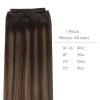 WENNALIFE Sew in Hair Extensions Real Human Hair, 18 Inch 90g Natural Black Machine Weft Remy Hair Hand Tied Weft Straight Extensiones De Cabello Hmano(#2/6/2 Balayage Dark Brown Mixed Chestnut Brown)