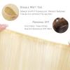 WENNALIFE Sew in Hair Extensions Real Human Hair, 18 Inch 90g Natural Black Machine Weft Remy Hair Hand Tied Weft Straight Extensiones De Cabello Hmano(#60A Platinum Blonde)