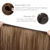 WENNALIFE Sew in Hair Extensions Real Human Hair, 18 Inch 90g Natural Black Machine Weft Remy Hair Hand Tied Weft Straight Extensiones De Cabello Hmano(#5R Light Auburn Brown)