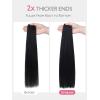 WENNALIFE Sew in Hair Extensions Real Human Hair, 18 Inch 90g Natural Black Machine Weft Remy Hair Hand Tied Weft Straight Extensiones De Cabello Hmano(2.0Ge-#1B Natural Black)
