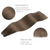 WENNALIFE Sew in Hair Extensions Real Human Hair, 18 Inch 90g Natural Black Machine Weft Remy Hair Hand Tied Weft Straight Extensiones De Cabello Hmano(#5 Light Ash Brown)