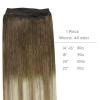 WENNALIFE Sew in Hair Extensions Real Human Hair, 18 Inch 90g Natural Black Machine Weft Remy Hair Hand Tied Weft Straight Extensiones De Cabello Hmano(#3/8/613 Ombre Walnut Brown to Ash Brown and Bleach Blonde)