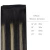 WENNALIFE Sew in Hair Extensions Real Human Hair, 18 Inch 90g Natural Black Machine Weft Remy Hair Hand Tied Weft Straight Extensiones De Cabello Hmano(#1B/19/1B Balayage Natural Black to Light Blonde)