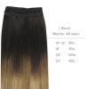 WENNALIFE Sew in Hair Extensions Real Human Hair, 18 Inch 90g Natural Black Machine Weft Remy Hair Hand Tied Weft Straight Extensiones De Cabello Hmano(#2/6/18 Dark Brown to Chestnut Brown and Dirty Blonde Highlighted)