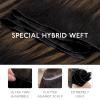 WENNALIFE Sew in Hair Extensions Real Human Hair, 18 Inch 90g Natural Black Machine Weft Remy Hair Hand Tied Weft Straight Extensiones De Cabello Hmano(Ge-#1B/6/1B Balayage Natural Black to Chestnut Brown)