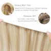 WENNALIFE Sew in Hair Extensions Real Human Hair, 18 Inch 90g Natural Black Machine Weft Remy Hair Hand Tied Weft Straight Extensiones De Cabello Hmano(#16/22 Light Blonde Highlighted Golden Blonde)