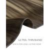 WENNALIFE Sew in Hair Extensions Real Human Hair, 18 Inch 90g Natural Black Machine Weft Remy Hair Hand Tied Weft Straight Extensiones De Cabello Hmano(2.0Ge-#4/27/4 Balayage Chocolate Brown to Caramel Blonde)