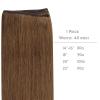 WENNALIFE Sew in Hair Extensions Real Human Hair, 18 Inch 90g Natural Black Machine Weft Remy Hair Hand Tied Weft Straight Extensiones De Cabello Hmano(#5R Light Auburn Brown)