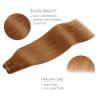 WENNALIFE Sew in Hair Extensions Real Human Hair, 18 Inch 90g Natural Black Machine Weft Remy Hair Hand Tied Weft Straight Extensiones De Cabello Hmano(#30 Auburn Ginger)