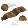 WENNALIFE Sew in Hair Extensions Real Human Hair, 18 Inch 90g Natural Black Machine Weft Remy Hair Hand Tied Weft Straight Extensiones De Cabello Hmano(#5R Light Auburn Brown)
