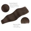 WENNALIFE Sew in Hair Extensions Real Human Hair, 18 Inch 90g Natural Black Machine Weft Remy Hair Hand Tied Weft Straight Extensiones De Cabello Hmano(#2A Light Dark Brown)