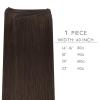 WENNALIFE Sew in Hair Extensions Real Human Hair, 18 Inch 90g Natural Black Machine Weft Remy Hair Hand Tied Weft Straight Extensiones De Cabello Hmano(#2A Light Dark Brown)