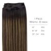 WENNALIFE Sew in Hair Extensions Real Human Hair, 18 Inch 90g Natural Black Machine Weft Remy Hair Hand Tied Weft Straight Extensiones De Cabello Hmano(Ge-#2/6/2 Balayage Dark Brown Mixed Chestnut Brown)