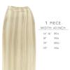 WENNALIFE Sew in Hair Extensions Real Human Hair, 18 Inch 90g Natural Black Machine Weft Remy Hair Hand Tied Weft Straight Extensiones De Cabello Hmano(#17A/60A Ash Blonde Highlighted Platinum Blonde)