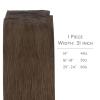WENNALIFE Sew in Hair Extensions Real Human Hair, 18 Inch 90g Natural Black Machine Weft Remy Hair Hand Tied Weft Straight Extensiones De Cabello Hmano(Ge-#5 Light Ash Brown)