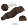 WENNALIFE Sew in Hair Extensions Real Human Hair, 18 Inch 90g Natural Black Machine Weft Remy Hair Hand Tied Weft Straight Extensiones De Cabello Hmano(#4 Chocolate Brown)