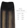 WENNALIFE Sew in Hair Extensions Real Human Hair, 18 Inch 90g Natural Black Machine Weft Remy Hair Hand Tied Weft Straight Extensiones De Cabello Hmano(#1B/6/1B Balayage Natural Black to Chestnut Brown)