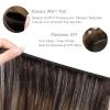 WENNALIFE Sew in Hair Extensions Real Human Hair, 18 Inch 90g Natural Black Machine Weft Remy Hair Hand Tied Weft Straight Extensiones De Cabello Hmano(#2/6/2 Balayage Dark Brown Mixed Chestnut Brown)