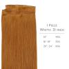 WENNALIFE Sew in Hair Extensions Real Human Hair, 18 Inch 90g Natural Black Machine Weft Remy Hair Hand Tied Weft Straight Extensiones De Cabello Hmano(Ge-#30 Auburn Ginger)