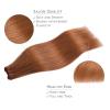 WENNALIFE Sew in Hair Extensions Real Human Hair, 18 Inch 90g Natural Black Machine Weft Remy Hair Hand Tied Weft Straight Extensiones De Cabello Hmano(#330 Cinnamon Terra Copper)