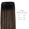 WENNALIFE Sew in Hair Extensions Real Human Hair, 18 Inch 90g Natural Black Machine Weft Remy Hair Hand Tied Weft Straight Extensiones De Cabello Hmano(Ge-#1B/6/1B Balayage Natural Black to Chestnut Brown)