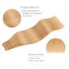 WENNALIFE Sew in Hair Extensions Real Human Hair, 18 Inch 90g Natural Black Machine Weft Remy Hair Hand Tied Weft Straight Extensiones De Cabello Hmano(#16A Strawberry Blonde)