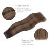 WENNALIFE Sew in Hair Extensions Real Human Hair, 18 Inch 90g Natural Black Machine Weft Remy Hair Hand Tied Weft Straight Extensiones De Cabello Hmano(#2/6/2 Balayage Dark Brown Mixed Chestnut Brown)