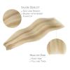 WENNALIFE Sew in Hair Extensions Real Human Hair, 18 Inch 90g Natural Black Machine Weft Remy Hair Hand Tied Weft Straight Extensiones De Cabello Hmano(#16/22 Light Blonde Highlighted Golden Blonde)