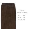 WENNALIFE Sew in Hair Extensions Real Human Hair, 18 Inch 90g Natural Black Machine Weft Remy Hair Hand Tied Weft Straight Extensiones De Cabello Hmano(Ge-#4 Chocolate Brown)
