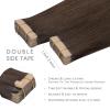 WENNALIFE Tape in Hair Extensions Human Hair, 20pcs 50g 16 inch Light Dark Brown Remy Hair Extensions Straight Human Hair Tape in Extensions Skin Weft Tape Extensions Human Hair
